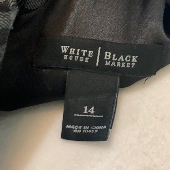 WHBM White House Black Market retro Mad Men Style black and gray Dress size 14 - Picture 5 of 5